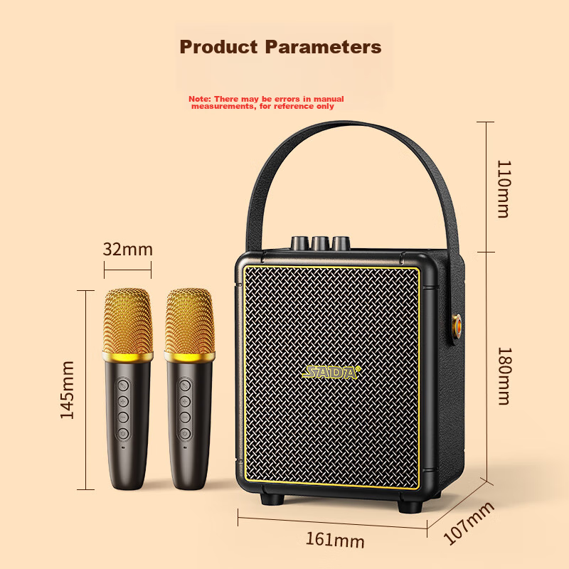 SADA K08 Outdoor Speaker, High-Power with Microphone, Portable Handheld, for Squ...