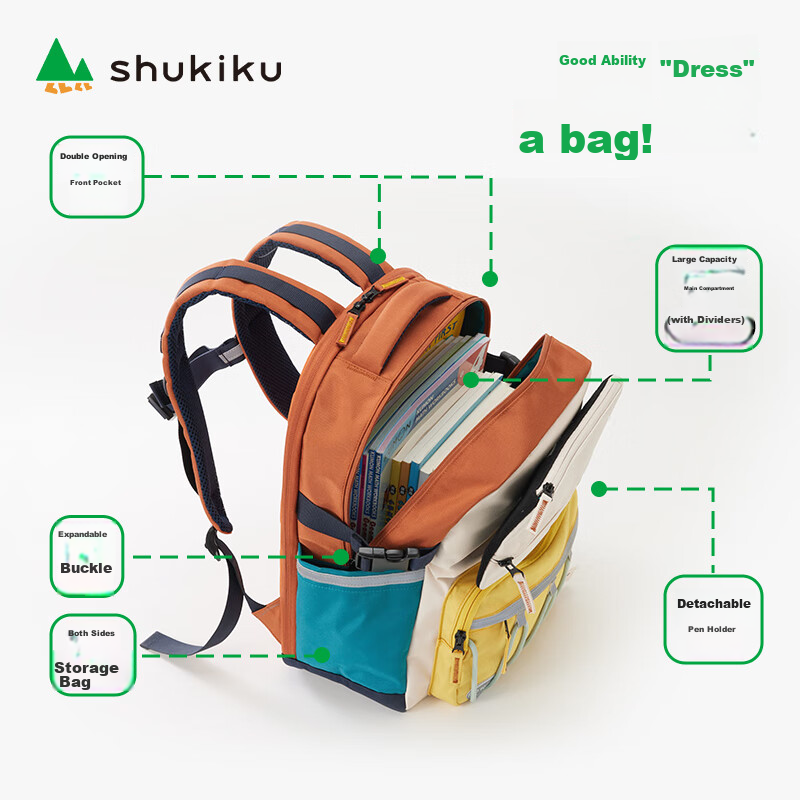 SHUKIKU Children's Spine-Protecting Backpack, Ultra-Lightweight Schoolbag for Pr...