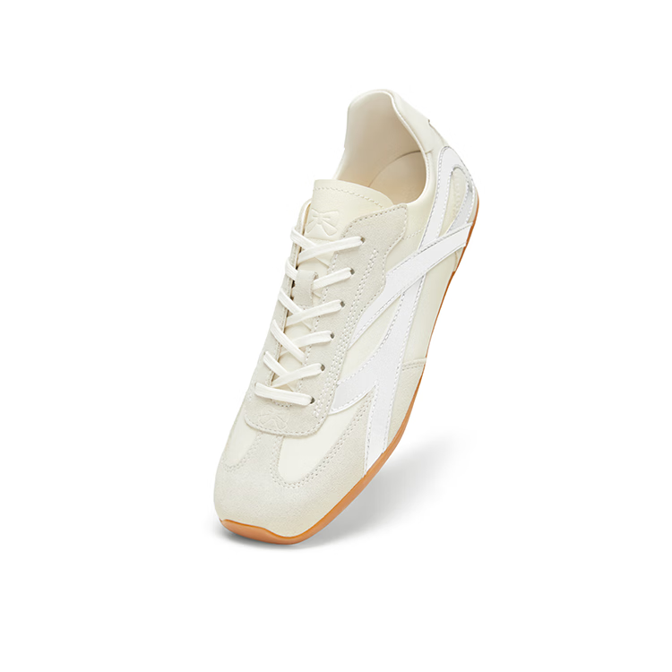 Smilerepublic Light Beige/Pale Pink Bow Side Low-Top Square Toe Casual Shoes Tre...