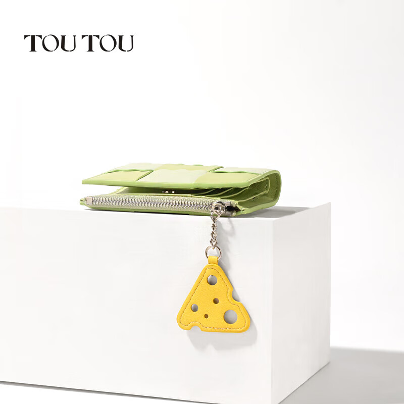 Toutou Women's Handbag, 2025 Biscuit Woven Short Wallet, Multi-Card Slots, Coin...