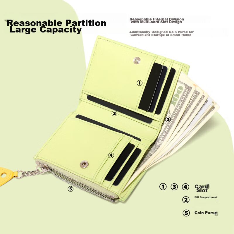 Toutou Women's Handbag, 2025 Biscuit Woven Short Wallet, Multi-Card Slots, Coin...