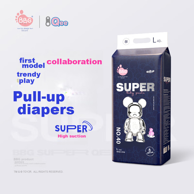 BBG Trendy Collaboration QEE Pull-Up Diapers, 3XL Size, 34 Pieces (For 17kg And...