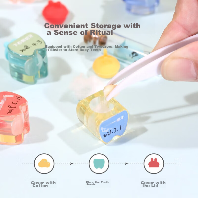 TURN SUPER Tooth Storage Box, Girls' Tooth Changing Commemorative Box, Baby Toot...