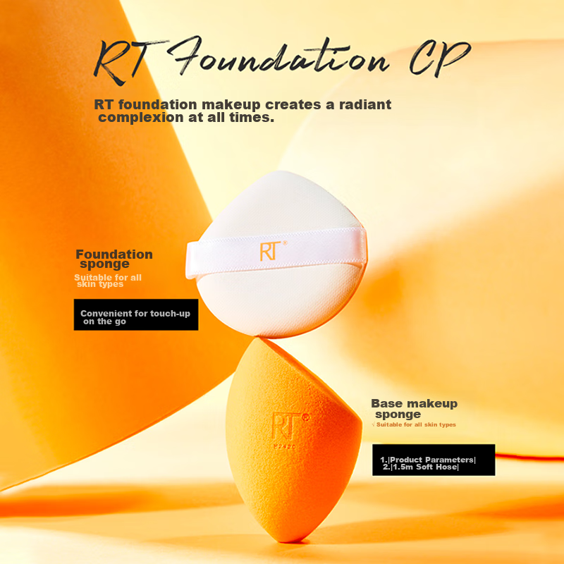 Real Techniques Makeup Sponge*2 + Powder Puff*2 Combo Set (For Both Dry And Wet...