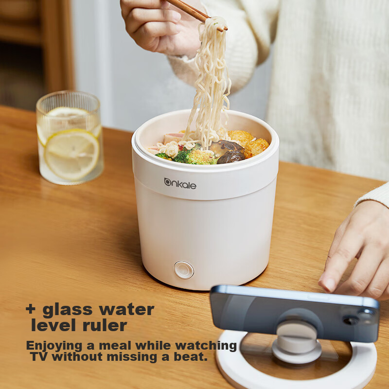 Ankale Electric Cooking Pot 1L, Mini Multifunctional Hot Pot for 1-2 People in S...