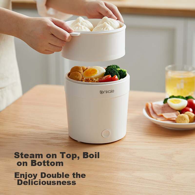 Ankale Electric Cooking Pot 1L, Mini Multifunctional Hot Pot for 1-2 People in S...