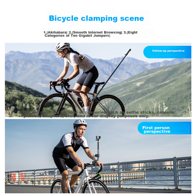 TELESIN Sports Camera Dual-Head Handlebar Clamp, DJI Action Bike Mount, Insta360...