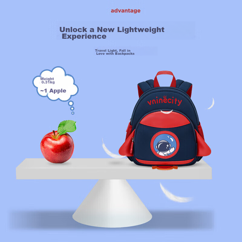 Vnine City Hong Kong Ninth Castle Kindergarten Anti-Lost Backpack for 3-6 Year O...