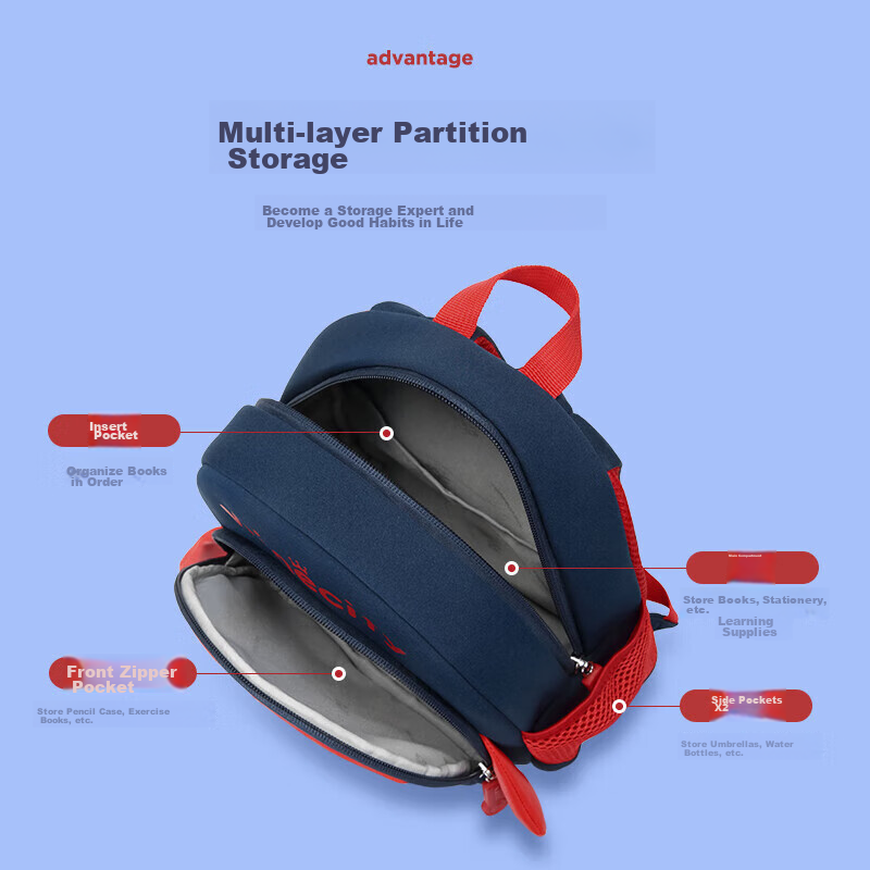 Vnine City Hong Kong Ninth Castle Kindergarten Anti-Lost Backpack for 3-6 Year O...