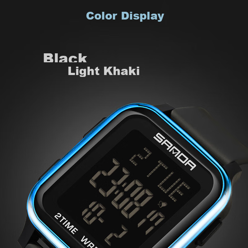 SANDA Men's Student Waterproof Luminous Large Digital Timer Watch for Middle Sch...