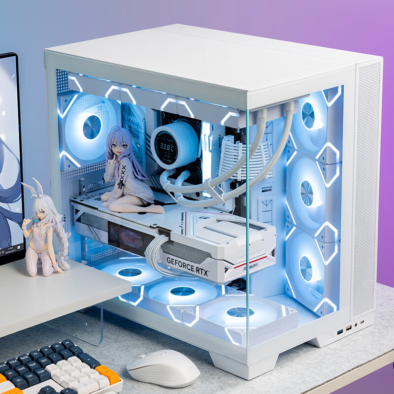 SUPER FLOWER Zhenhua Flash Butterfly White Seaside Room Desktop Computer Chassis...