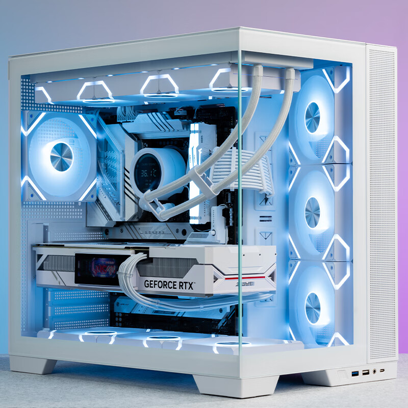 SUPER FLOWER Zhenhua Flash Butterfly White Seaside Room Desktop Computer Chassis...