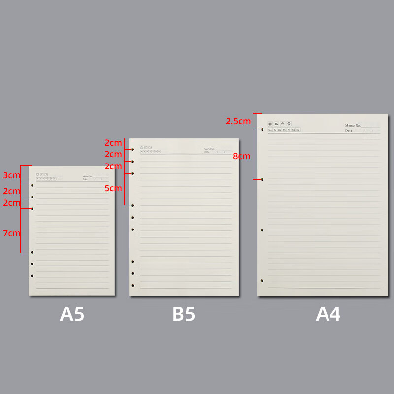 XUCHEN Loose-Leaf Paper A4 100g Paper Refill Notebook, Suitable for 4-Hole 6-Hol...