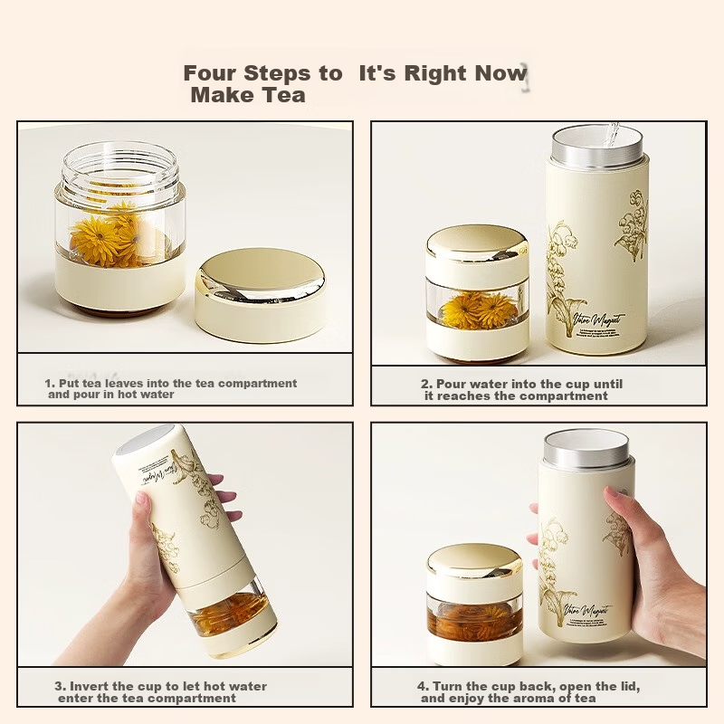 Vanow Insulated Mug with Tea Infuser Ceramic Inner, Tea Cup for Graduation Seaso...