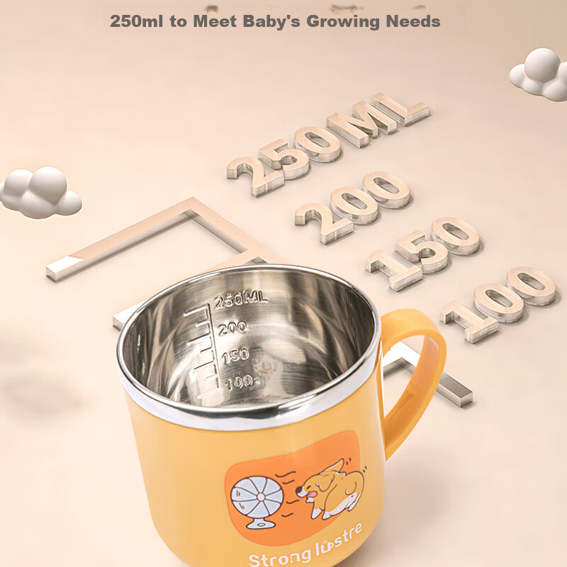 COOKSS Children's Water Cup, Milk Cup, 316 Stainless Steel Training Cup, Baby 1-...