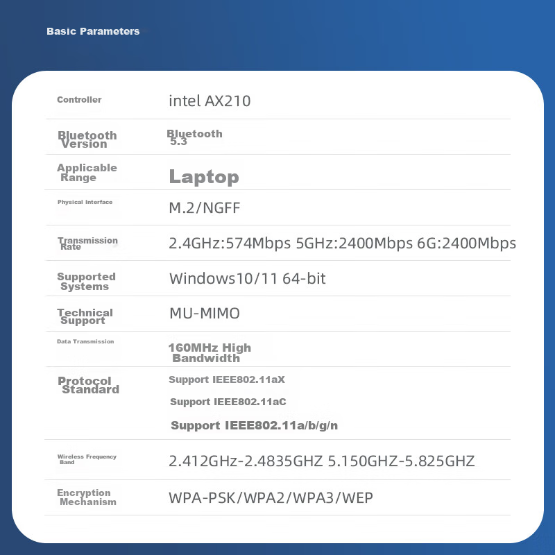 EB-LINK Intel AX210 Chip Laptop Wireless Network Card, 5374M M.2 Interface, WiFi...
