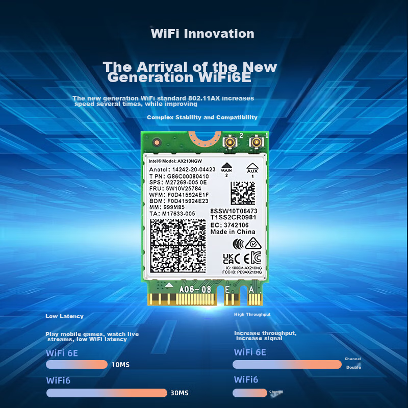 EB-LINK Intel AX210 Chip Laptop Wireless Network Card, 5374M M.2 Interface, WiFi...