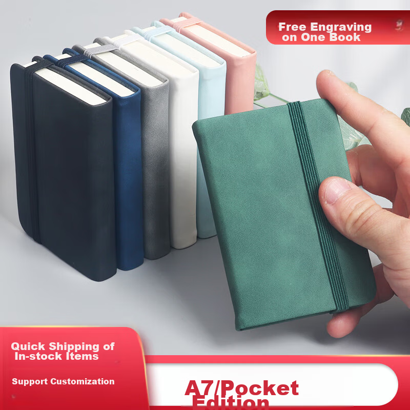 XUCHEN Portable A7/96 Sheets Snow White Pocket Notebook, Mini Student Journal, S...