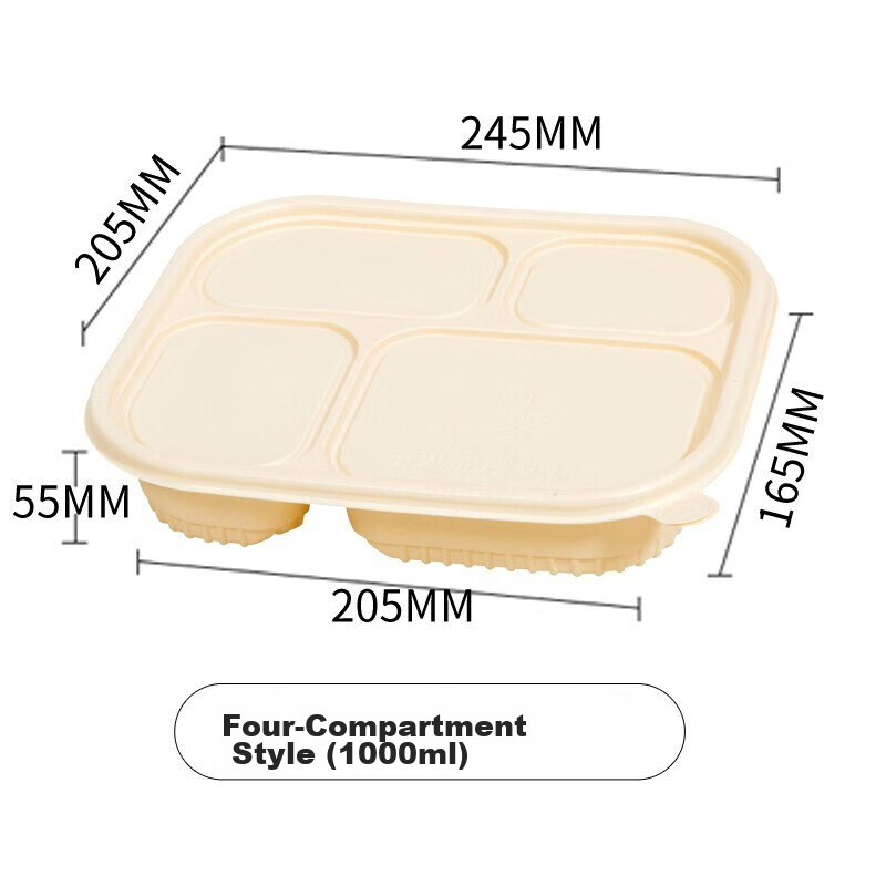 SHUANG YU Disposable Food Containers, 50 Sets * 1000ml, Corn Starch Biodegradabl...