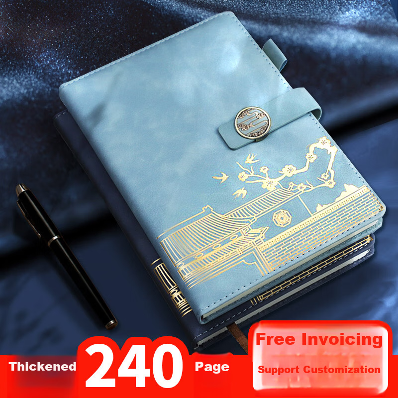 XUCHEN Notebook A5 Journal, Chinese Style Palace Business Meeting Record Book, G...
