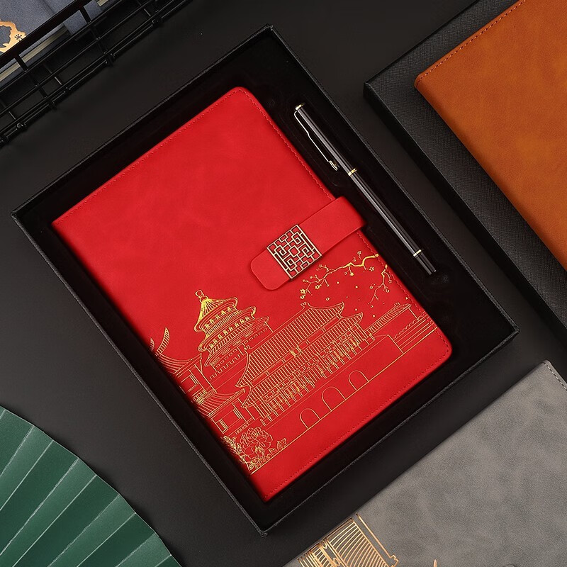 XUCHEN Notebook A5 Journal, Chinese Style Palace Business Meeting Record Book, G...