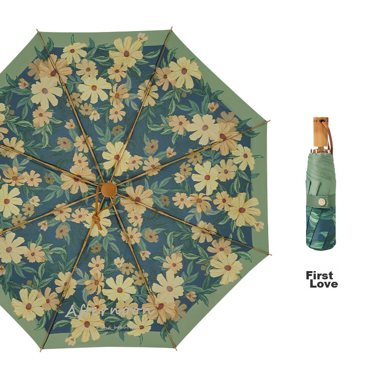 VONLILIENFELD Sun Protection Umbrella, Three-Fold Umbrella, Double-Layer Forest...