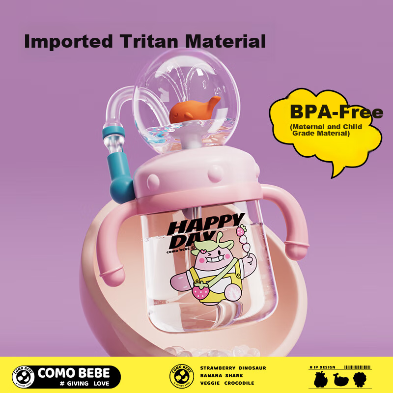 Comobebe Cute Baby Sippy Cup, Kindergarten Water Drinking Aid, Children's Water...