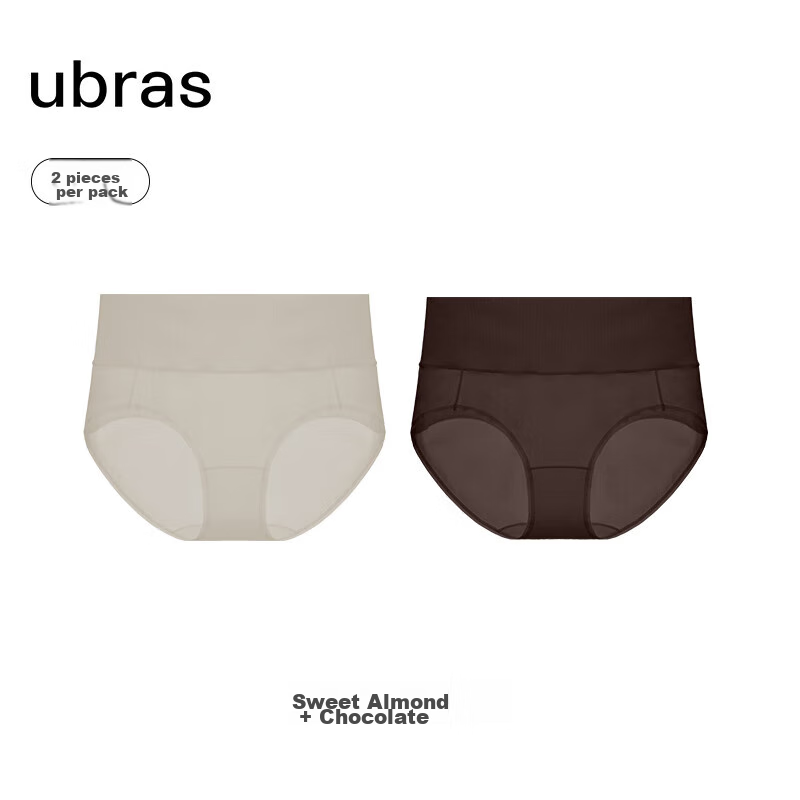 Ubras Light Tummy Control Pure Cotton Antibacterial Crotch High-Waist Triangle P...