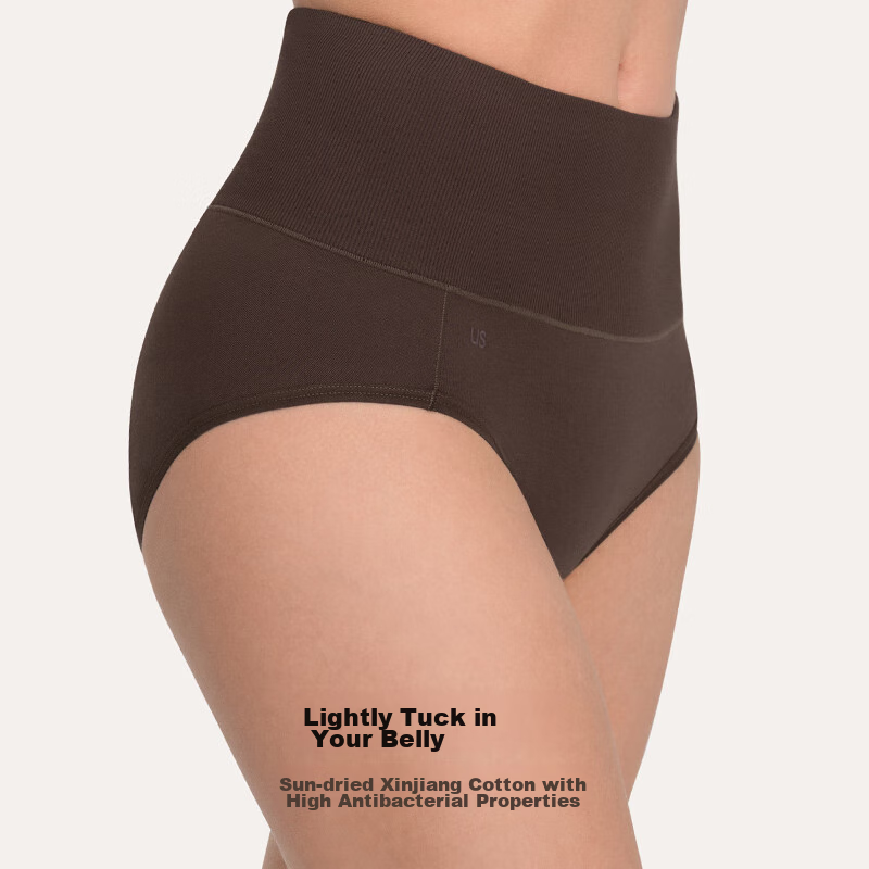 Ubras Light Tummy Control Pure Cotton Antibacterial Crotch High-Waist Triangle P...