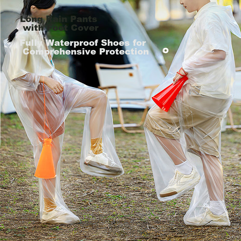 Disposable Raincoat and Rain Pants Set for Children, Full Body Waterproof Pants...