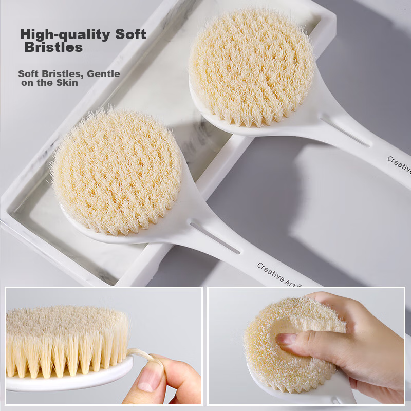 Creative Art Bath Brush, Back Scrubber, Shower Essential, Soft Bristle Long Hand...