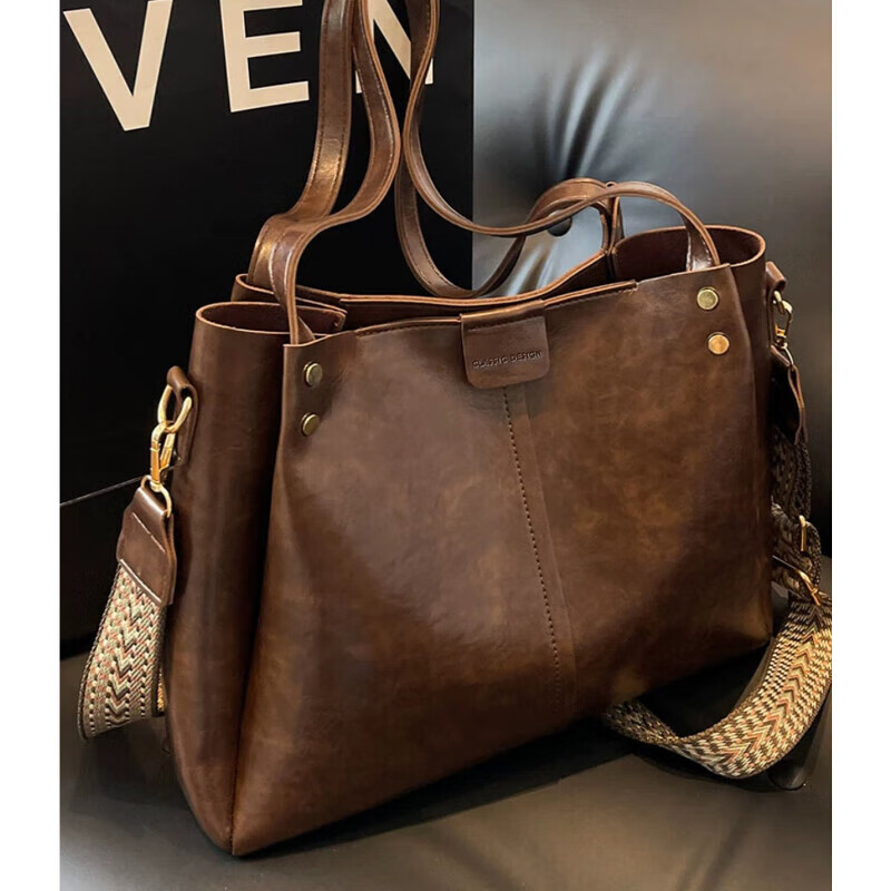 Viney Cowhide Tote Bag for Women, Large Capacity Crossbody Shoulder Bag for Comm...