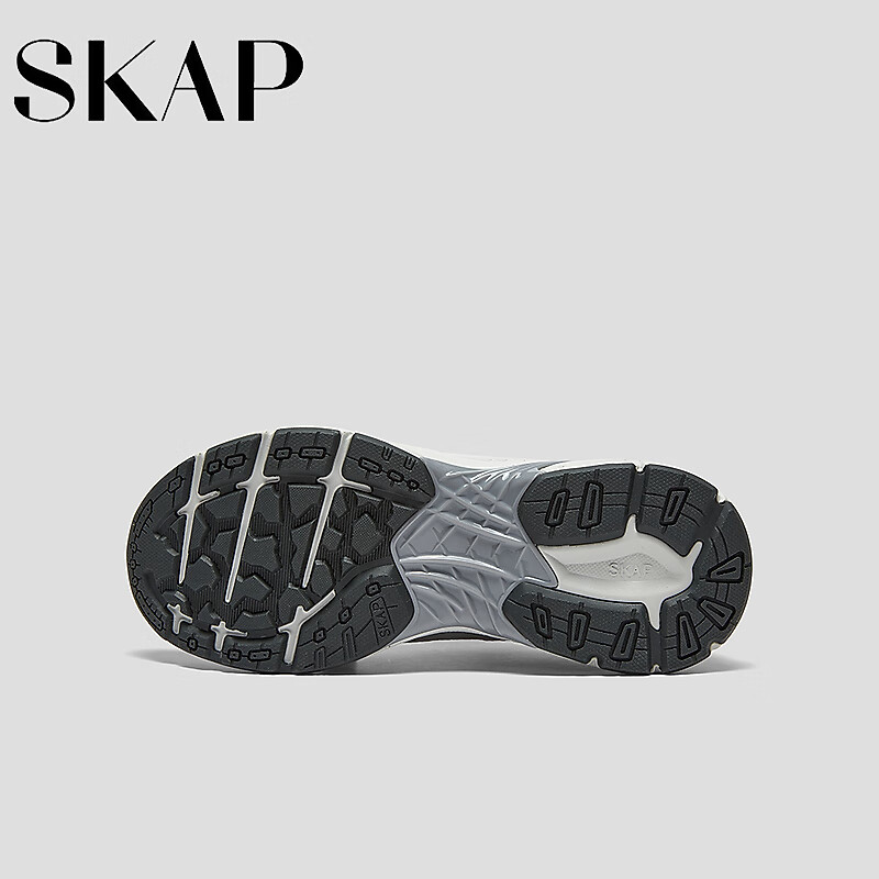 SKAP Dad Shoes Unisex Thick Sole Retro Running Casual Shoes Silver/Deep Grey (Wo...