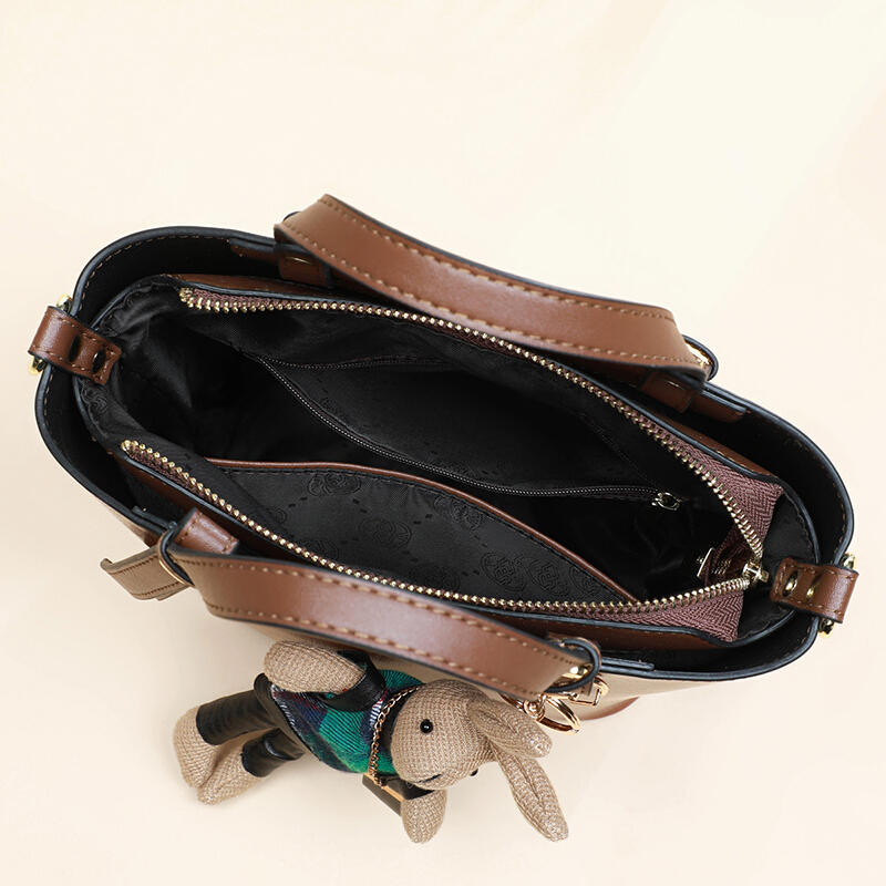 Viney Women's Handbag, Cowhide Bucket Bag, Luxury Tote, Shoulder Bag, Crossbody...