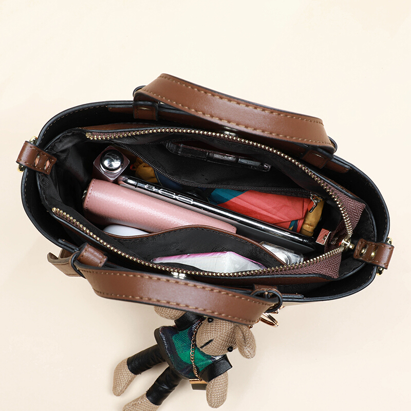 Viney Women's Handbag, Cowhide Bucket Bag, Luxury Tote, Shoulder Bag, Crossbody...