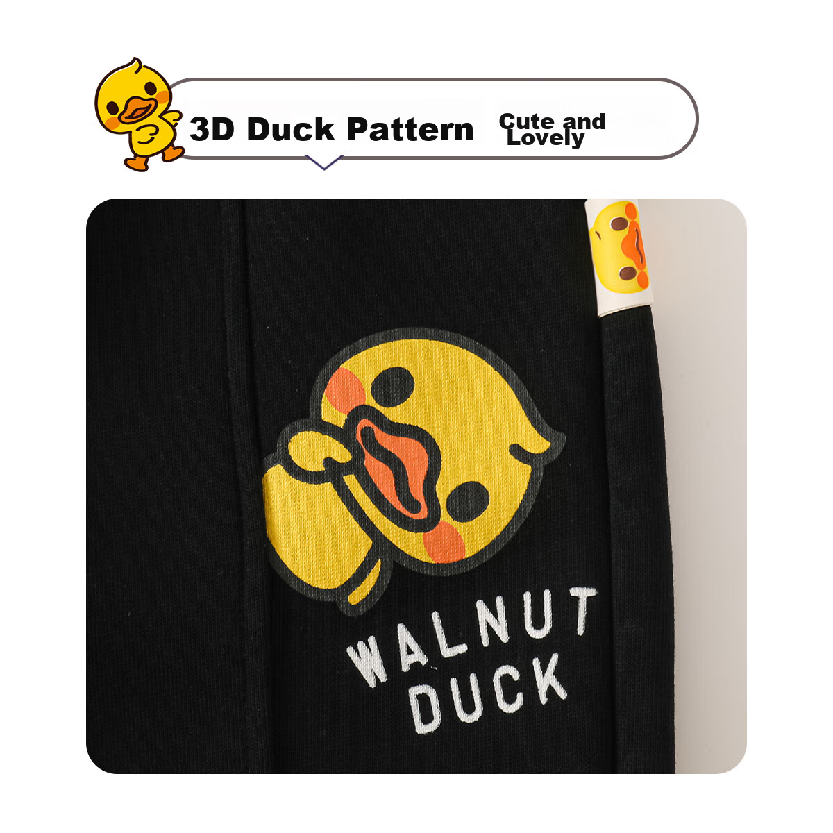 WALNUT DUCK Boys' Long Pants, Spring 2025, Sports Casual Trousers, Trendy, Black...