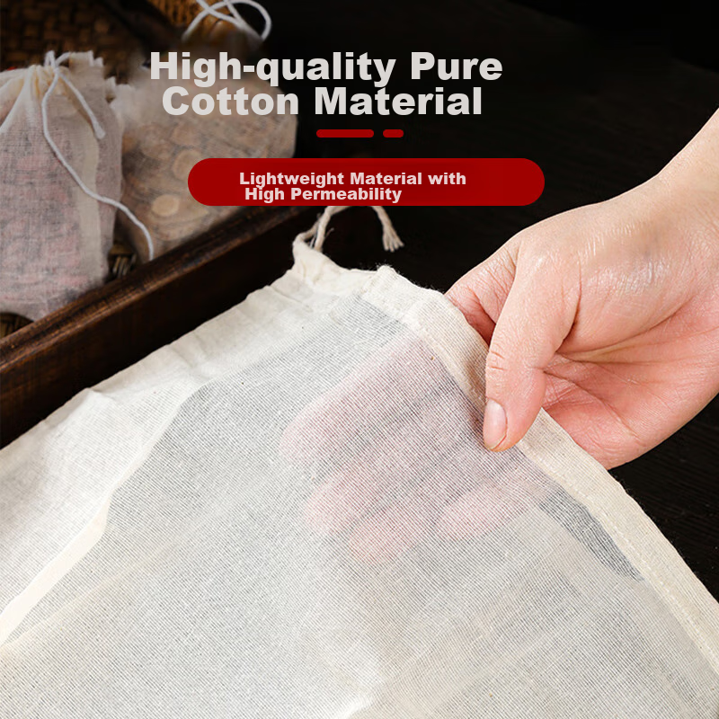 SHUANG YU Cotton Filter Bags, Large Size, 20 Pieces, Tea Strainer Bags, Marinade...