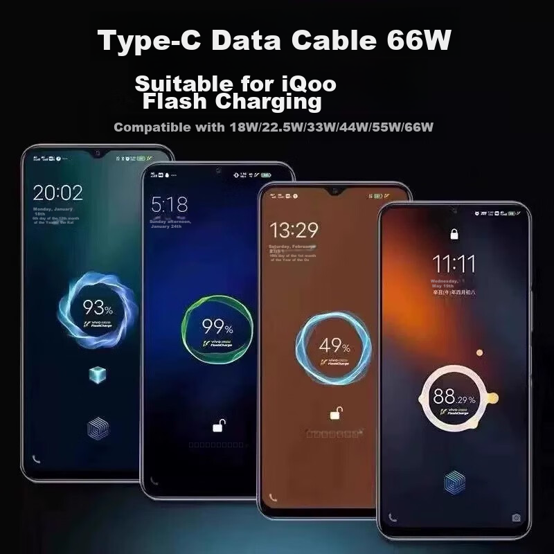 Trendsetter 6A Charging Cable for Vivo/iqoo, 66W Fast Charging Cable for Neo5/5s...