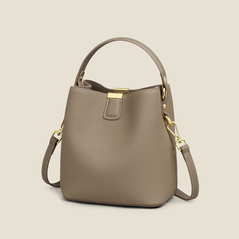 Viney Women's Handbag, Cowhide Bucket Bag, Light Luxury Crossbody Shoulder Tote...