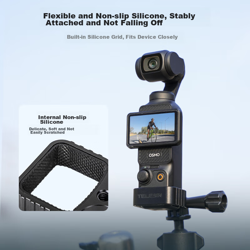 TELESIN Compatible Metal Expansion Adapter for DJI Pocket 3, Protective Frame fo...