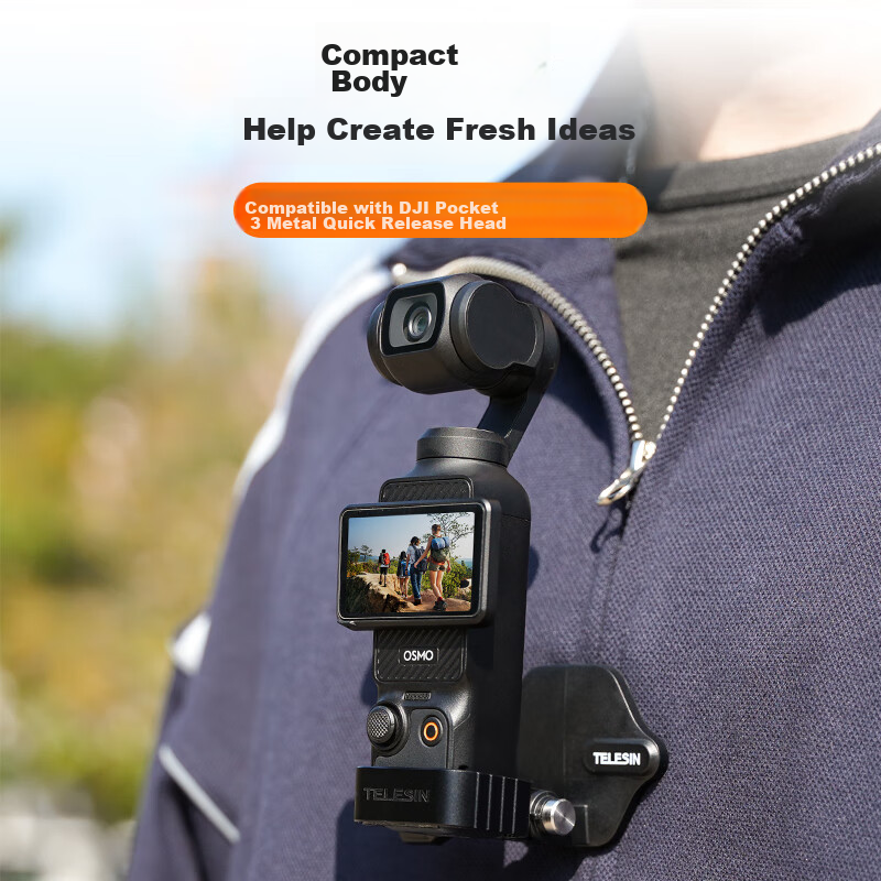 TELESIN Compatible Metal Expansion Adapter for DJI Pocket 3, Protective Frame fo...