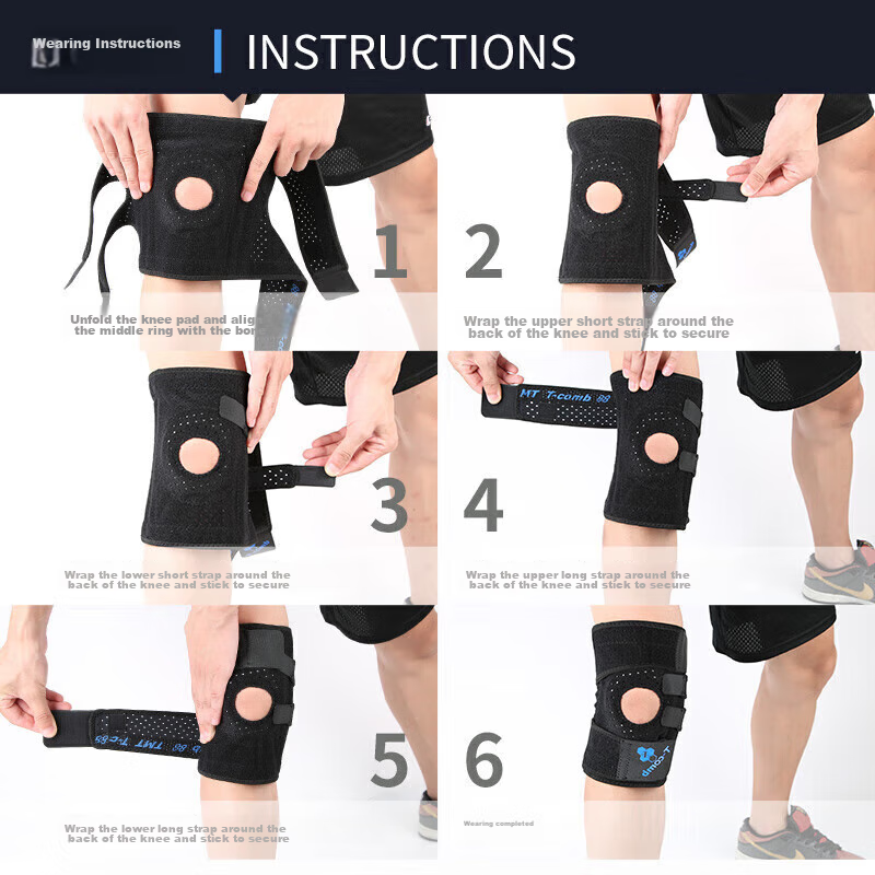 TMT Sports Knee Brace, Basketball Knee Support, Summer Meniscus Protection, Pate...