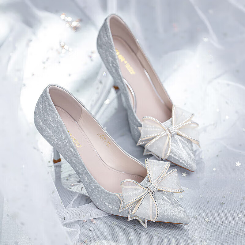 ZHR High Heels for Women, Elegant French Stilettos, Crystal Wedding Shoes, Sophi...