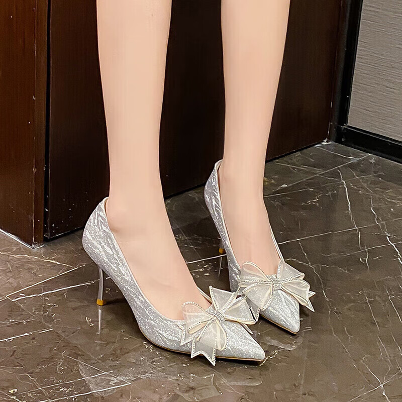 ZHR High Heels for Women, Elegant French Stilettos, Crystal Wedding Shoes, Sophi...