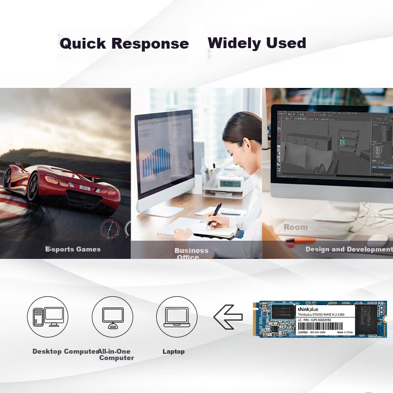 ThinkPlus Lenovo 2TB SSD Solid State Drive M.2 2280 (NVME Protocol) ST9000 Serie...