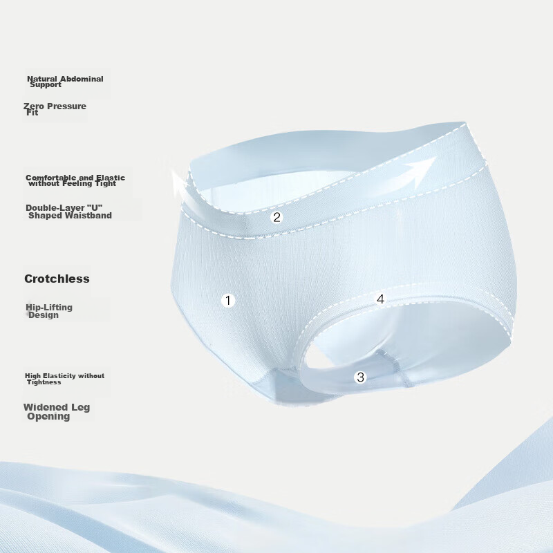 Ubras60S Modal Seamless Comfortable High-Elastic Low-Rise Triangle Panties for W...