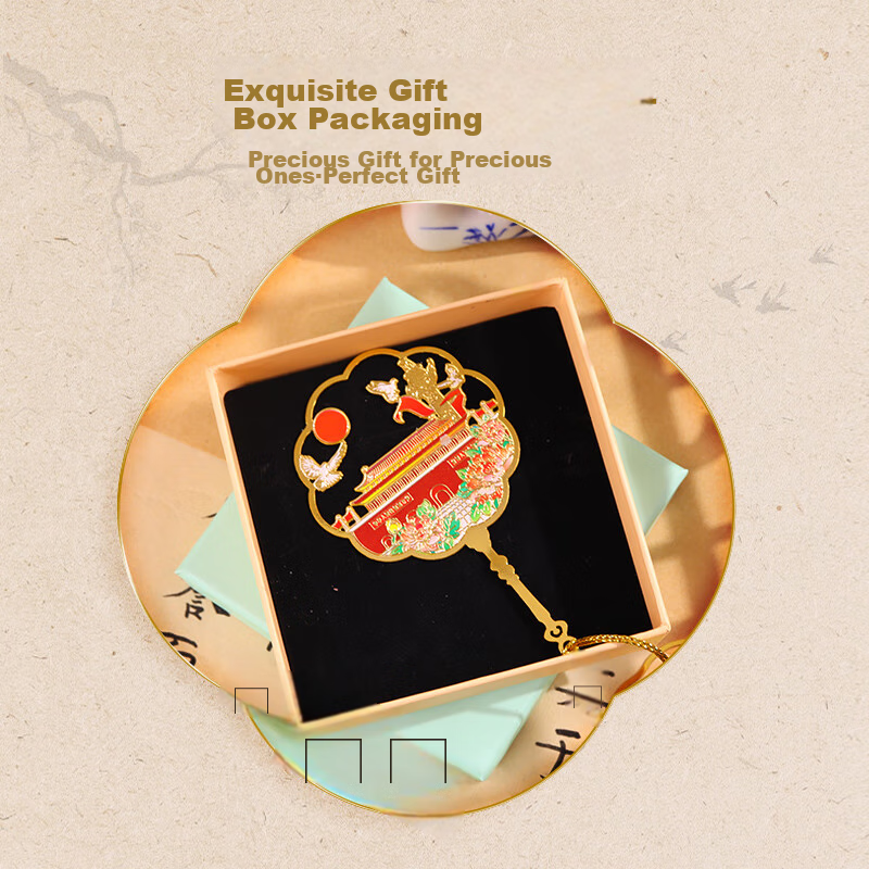 Touch Fish Brass Bookmark Gift Box, Creative Gift, Scenic Area Metal Cultural An...