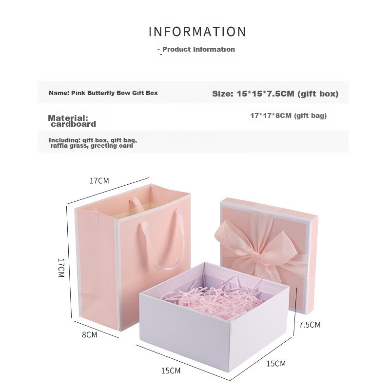 TaTanice Gift Box Empty Box Christmas Gift Box Storage Box Birthday Gift Box Pin...