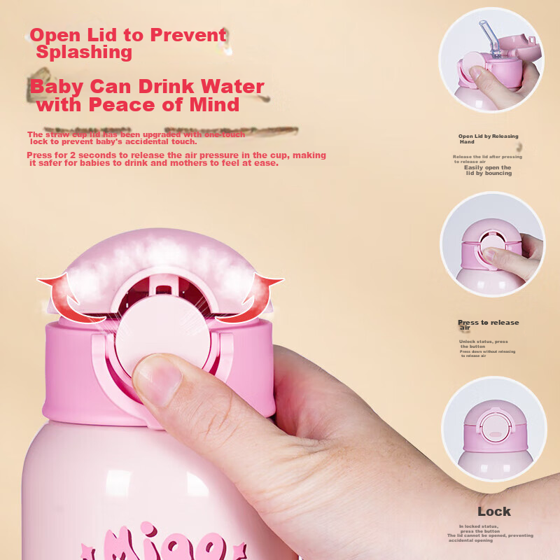 Angelamiao Water Bottle Accessories, Straw Lid, Children's Thermos Cup Lid, Anti...