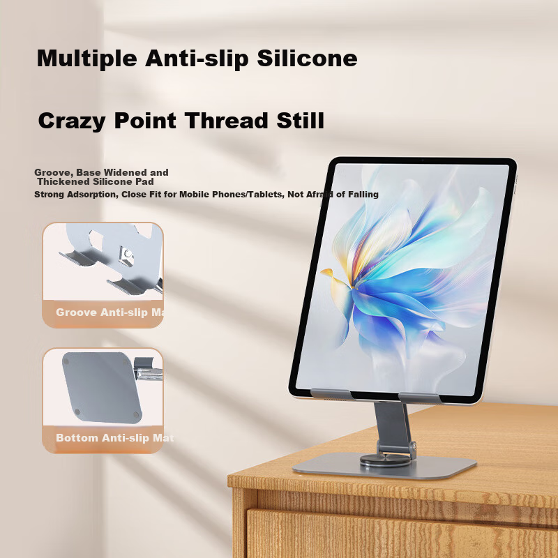 BZBC Tablet Stand iPad Desktop Phone Stand 360° Multi-functional Rotating Foldin...